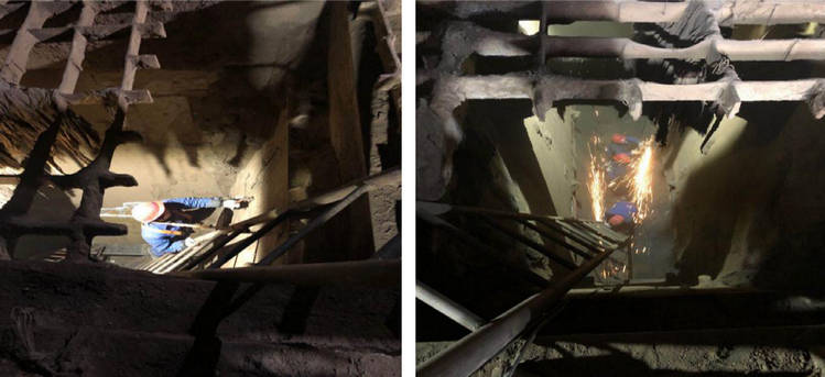  400㎡臺(tái)車礦槽耐磨陶瓷施工現(xiàn)場圖片